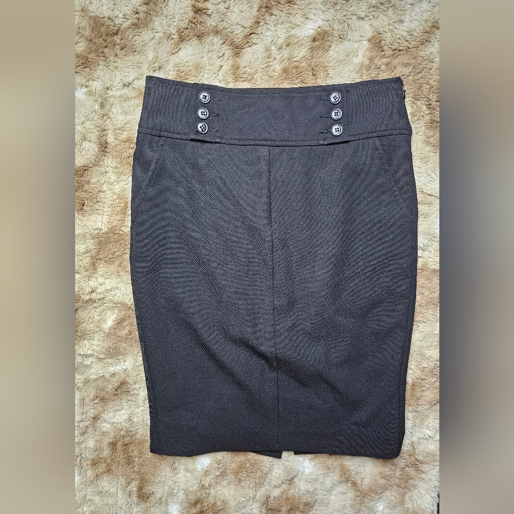 Elegant Black Button-Detail Skirt